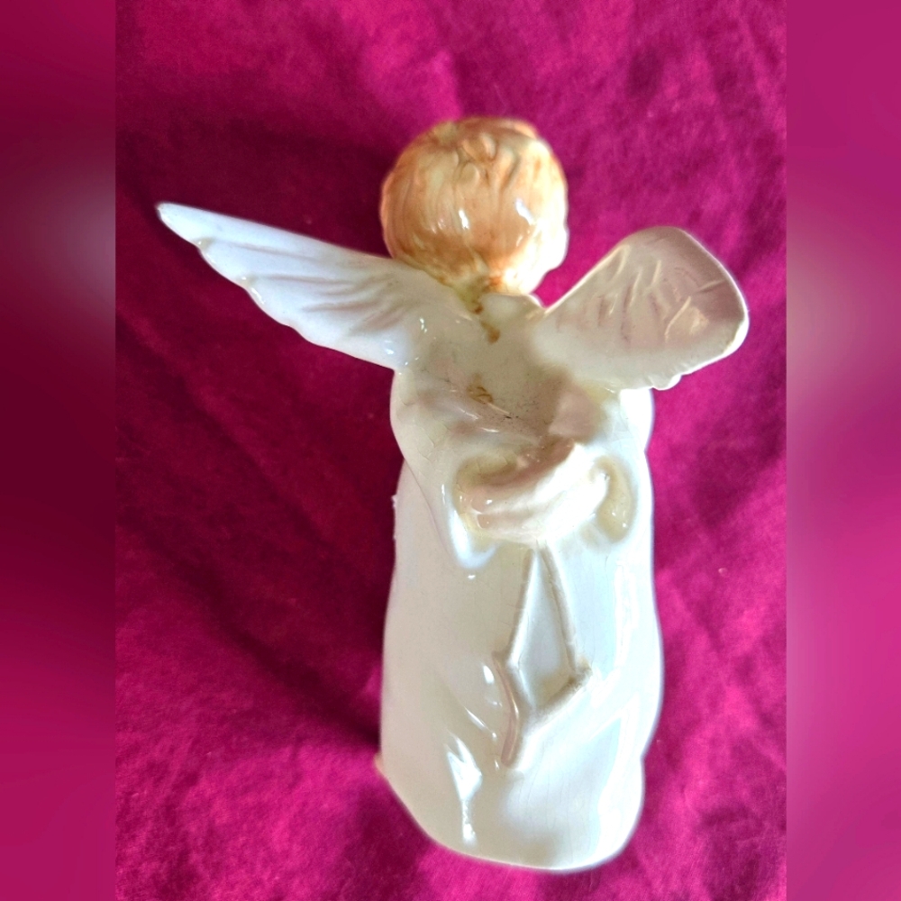 Kitsch mischief Mid-Century Angel Holding a Slingshot Angel Figurine japan
